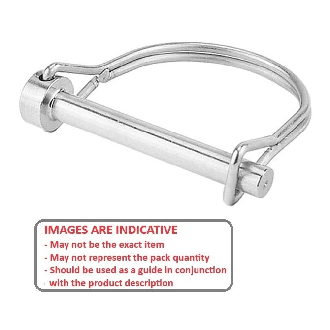 1072680 | LYP-R2-064-035-S4 (Each) --- Wire Lock Lynch Pins - 6.35x34.93x2.3 mm Double Wire - Stainless Steel 304 Similar to A2, 18-8 HRB80 Pin