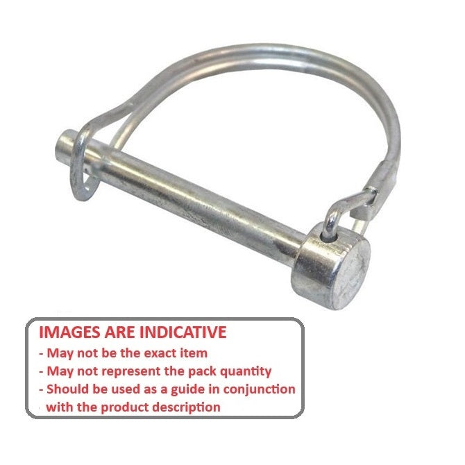 1078729 | LYP-R2-079-035-CZ (Each) --- Wire Lock Lynch Pins - 7.94x34.93x2.3 mm Double Wire - Carbon Steel Spring Wire Zinc Plated Pin