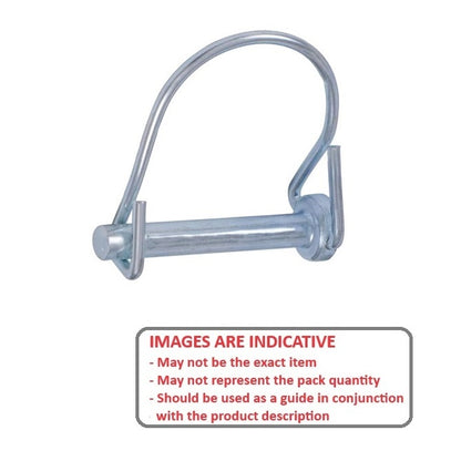 1072900 | LYP-R1-064-044-CZ (PK-5) --- Wire Lock Lynch Pins - 6.35x44.45x3 mm Single Wire - Carbon Steel Spring Wire Zinc Plated Pin