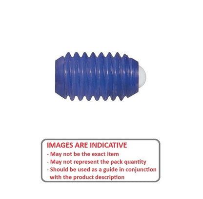 1085969 | PLBT-095C-159-AN-022 (Each) --- Ball Threaded Plungers - 3/8-16 UNC - 9.53mm - 15.9 mm - 11.1 N Acetal Body - Acetal with Nylon Ball Plunger