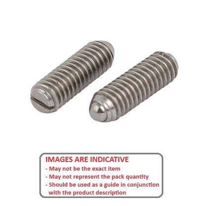 1098072 | PLBT-120M-220-S3-115 (Each) --- Ball Threaded Plungers - M12 - 12x1.75mm - 22 mm - 75 N Stainless Body - Stainless Steel 303 Similar to A2, 304, 18-8 Plunger