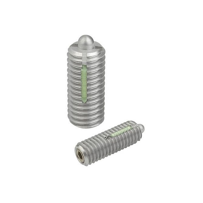 Ball Threaded Plungers - 5/16-18 UNC - 7.94mm - 18 mm - 47 N Steel Body and Ball with Threadlock - Steel