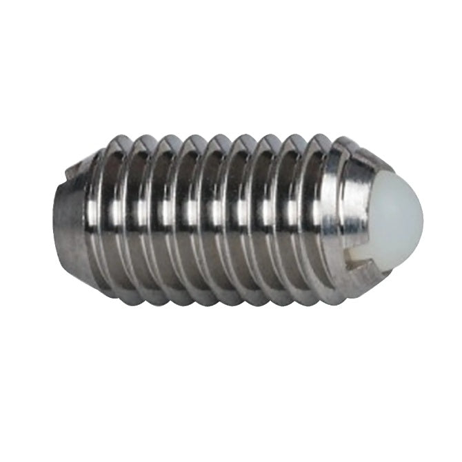 1102714 | PLST-127C-318-AS-041 (Each) --- Spring Plungers - 1/2-13 UNC - 12.7mm - 31.8 mm - 12 N No Handle - Stainless Steel Body with Acetal Plunger