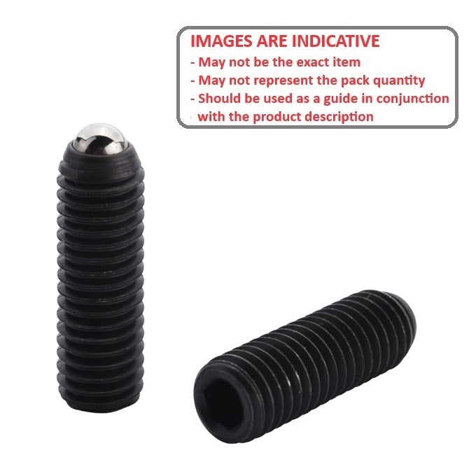 1232825 | PLBT-060M-120-CS-030 (PK-10) --- Ball Threaded Plungers - M6 - 6x1mm - 12 mm - 5 N Steel Body - Stainless Steel 303/304 Similar to A2, 18-8 HRB80 Plunger