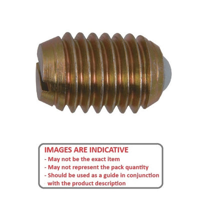 1111454 | PLBT-159C-250-CN-222 (Each) --- Ball Threaded Plungers - 5/8-11 UNC - 15.88mm - 25 mm - 31.1 N - Steel Body with Nylon Ball Plunger