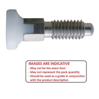 1065873 | PLST-060M-130-HSL-002 (Each) --- Spring Plungers - M6 - 6x1mm - 13 mm - 0.5 N Acetal Handle - Stainless Steel Plunger
