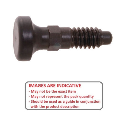 1091159 | PLST-100M-200-HC-009 (Each) --- Spring Plungers - M10 - 10x1.5mm - 20 mm - 1 N Acetal Handle - Steel Plunger