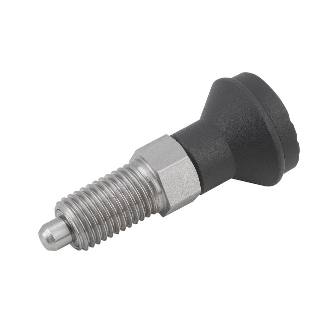 1087694 | PLIT-050-095F-43-KP-S3 (Each) --- Indexing Pull Knob Plungers - 3/8-24 UNF - 9.53mm - 43.5 mm - 0.5 N Stainless and Plastic - Stainless Steel 303 Similar to A2, 304, 18-8 Plunger