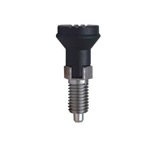 Indexing Pull Knob Plungers - M10x1 - Extra Fine - 43.5 mm - 0.5 N Stainless and Plastic - Stainless Steel 303 Similar to A2, 304, 18-8 