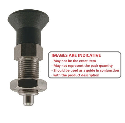 1067299 | PLIT-030-060-075-32-KPN-S3 (Each) --- Indexing Pull Knob Plungers - M6 Fine - 6x0.75mm - 31.5 mm - 2 N Stainless and Plastic - Stainless Steel 303 Similar to A2, 304, 18-8 Plunger