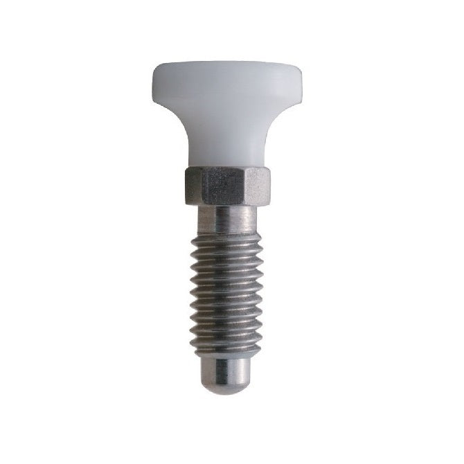 Spring Plungers - M10 - 10x1.5mm - 20 mm - 1 N Acetal Handle - Stainless Steel with Acetal