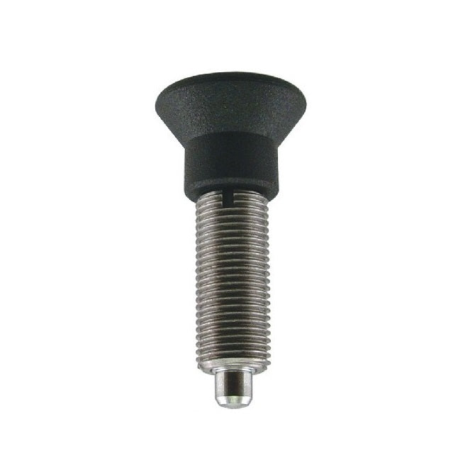 Indexing Pull Knob Plungers - M10x1 - Extra Fine - 43.5 mm - 2.3 N No Collar - Stainless Steel 303 Similar to A2, 304, 18-8 