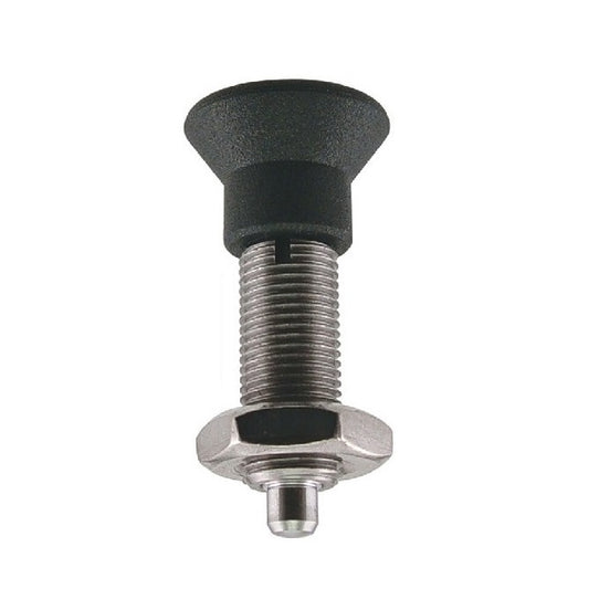 Indexing Pull Knob Plungers - M10x1 - Extra Fine - 43.5 mm - 2.3 N No Collar - Stainless Steel 303 Similar to A2, 304, 18-8 
