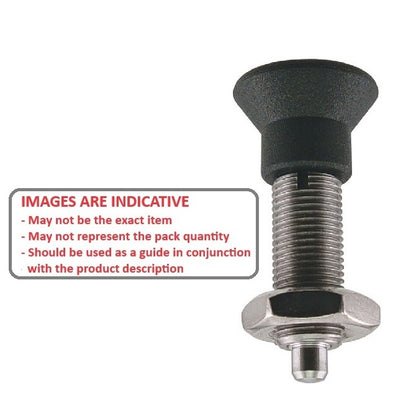 1115350 | PLIT-080-160-150-68-KPUN-S3 (Each) --- Indexing Pull Knob Plungers - M16 Extra Fine - 16x1.5mm - 68 mm - 6.8 N No Collar - Stainless Steel 303 Similar to A2, 304, 18-8 Plunger