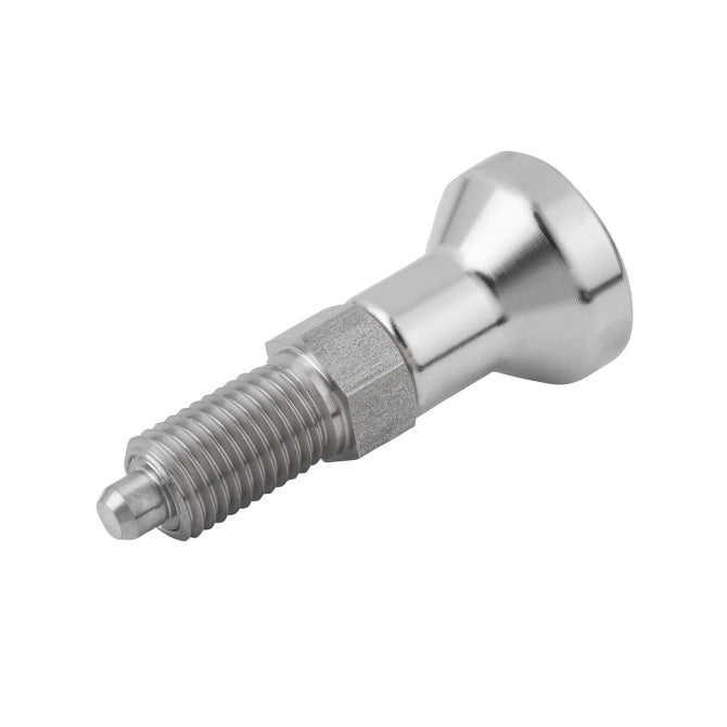 1092437 | PLIT-050-100-100-50-KP-S3F (Each) --- Indexing Pull Knob Plungers - M10x1 - Extra Fine - 50 mm - 2.3 N - Stainless Steel 303 Similar to A2, 304, 18-8 Plunger