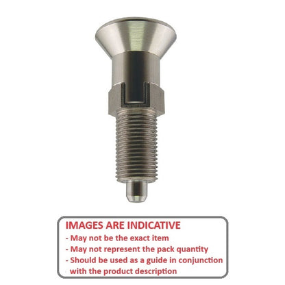 1092436 | PLIT-050-100-100-50-LKP-S3F (Each) --- Indexing Pull Knob Plungers - M10x1 - Extra Fine - 50 mm - 2.3 N - Stainless Steel 303 Similar to A2, 304, 18-8 Plunger