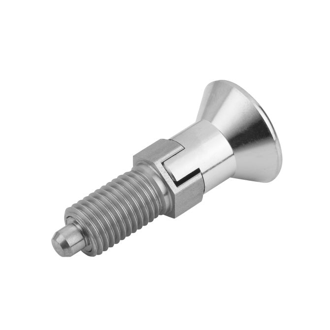 1081997 | PLIT-040-080-100-43-LKP-S3F (Each) --- Indexing Pull Knob Plungers - M8 Fine - 8x1mm - 43 mm - 2.7 N - Stainless Steel 303 Similar to A2, 304, 18-8 Plunger