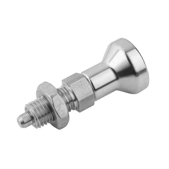 1081998 | PLIT-060-080-100-43-LKPN-S3F (Each) --- Indexing Pull Knob Plungers - M8 Fine - 8x1mm - 43 mm - 2.7 N - Stainless Steel 303 Similar to A2, 304, 18-8 Plunger