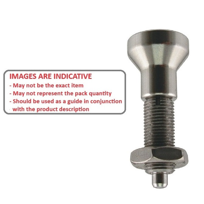 1099164 | PLIT-060-120-150-59-KPUN-S3F (Each) --- Indexing Pull Knob Plungers - M12x1.5 - Fine - 59 mm - 2.7 N No Collar - Stainless Steel 303 Similar to A2, 304, 18-8 Plunger
