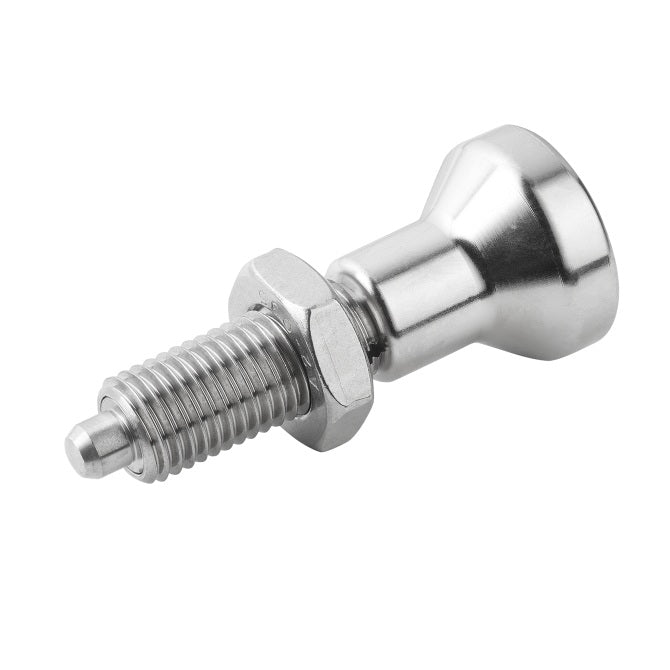 1081993 | PLIT-040-080-100-43-KPUN-S3F (Each) --- Indexing Pull Knob Plungers - M8 Fine - 8x1mm - 43 mm - 2.7 N No Collar - Stainless Steel 303 Similar to A2, 304, 18-8 Plunger