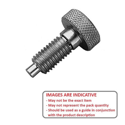 1065912 | PLST-060M-130-HKS-LK-018 (Each) --- Spring Plungers - M6 - 6x1mm - 13 mm - 4.5 N Knurled Handle - Stainless Steel Plunger