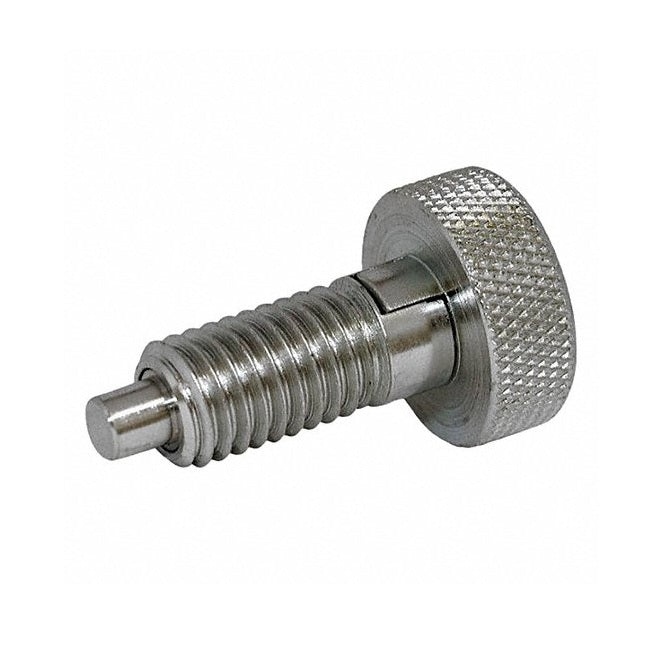 1101724 | PLST-127C-165-HKSL-018 (Each) --- Spring Plungers - 1/2-13 UNC - 12.7mm - 16.5 mm - 2.2 N Knurled Handle - Stainless Steel Plunger