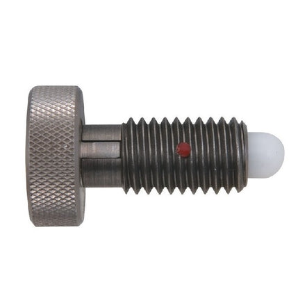 Spring Plungers - 5/8-11 UNC - 15.88mm - 25.4 mm - 22.2 N Knurled Handle - Stainless Steel Body with Acetal