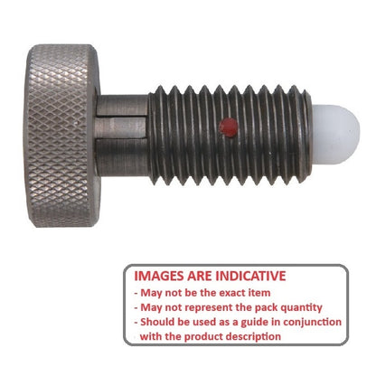 1114721 | PLST-160M-254-HKA-CL-045 (Each) --- Spring Plungers - M16 - 16x2mm - 25.4 mm - 22 N Knurled Handle - Steel Body with Acetal Plunger