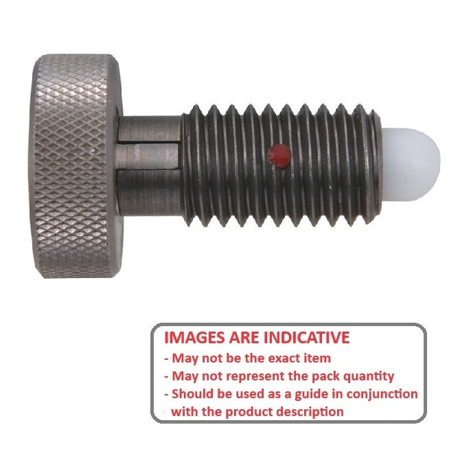 1071305 | PLST-064C-127-HKA-CL-022 (Each) --- Spring Plungers - 1/4-20 UNC - 6.35mm - 12.7 mm - 4.5 N Knurled Handle - Steel Body with Acetal Plunger