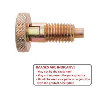 1071009 | PLST-064C-102-HKCL-LK-009 (Each) --- Spring Plungers - 1/4-20 UNC - 6.35mm - 10.2 mm - 2.2 N Knurled Handle - Steel Plunger