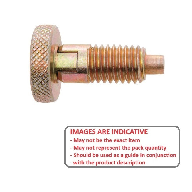 1101725 | PLST-127C-165-HKCL-LK-018 (Each) --- Spring Plungers - 1/2-13 UNC - 12.7mm - 16.5 mm - 2.2 N Knurled Handle - Steel Plunger