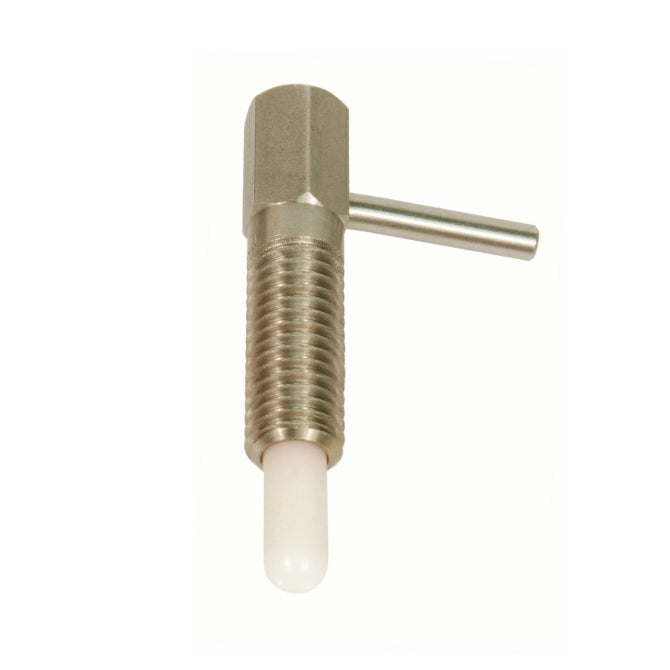 1085953 | PLST-095C-159-HLASL-006 (Each) --- Spring Plungers - 3/8-16 UNC - 9.53mm - 15.9 mm - 1.1 N L Handle - Stainless Steel Body with Acetal Plunger