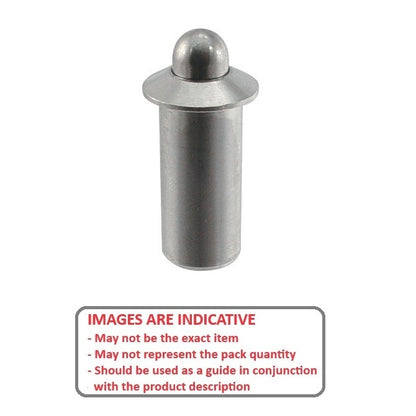 1102529 | PLSP-127-279-S3-040 (Each) --- Spring Push Fit Plungers - 12.7x27.9 mm - 17.8 N - Stainless Steel Plunger