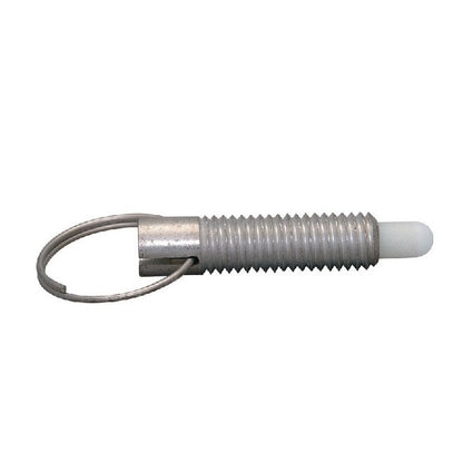 Spring Plungers - 3/8-16 UNC - 9.53mm - 31.8 mm - 8.9 N Pull Ring - Stainless Steel Body with Acetal
