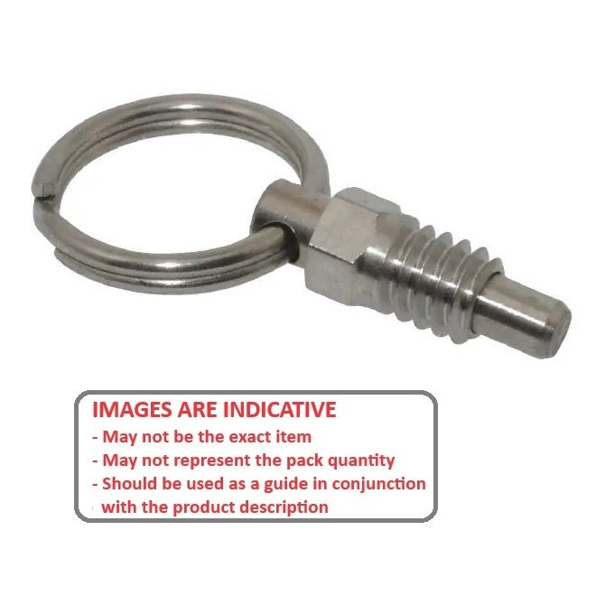 1110830 | PLST-159C-142-RS-022 (Each) --- Spring Plungers - 5/8-11 UNC - 15.88mm - 14.2 mm - 5.6 N Ring Handle - Stainless Steel Plunger