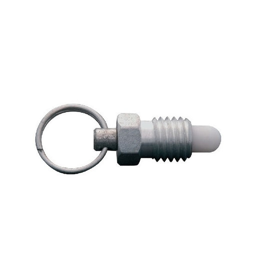 Spring Plungers - 3/8-16 UNC - 9.53mm - 7.9 mm - 3.3 N Pull Ring - Steel Body with Acetal