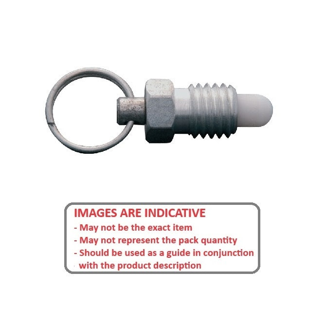 1110823 | PLST-159C-135-RAC-022 (Each) --- Spring Plungers - 5/8-11 UNC - 15.88mm - 13.5 mm - 5.6 N Pull Ring - Steel Body with Acetal Plunger