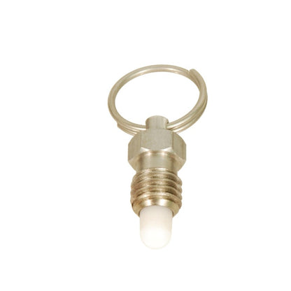 1101084 | PLST-127C-103-RAC-018 (PK-250) --- Spring Plungers - 1/2-13 UNC - 12.7mm - 10.3 mm - 4.5 N Pull Ring - Steel Body with Acetal Plunger