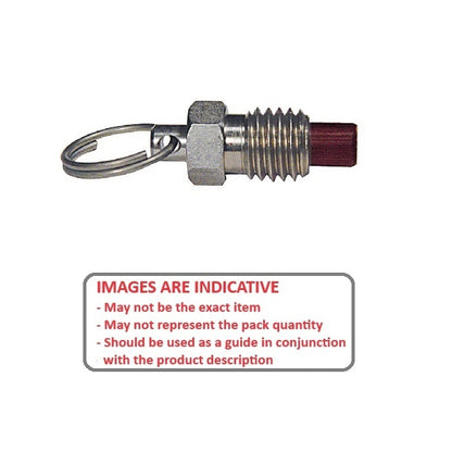 1070293 | PLST-064C-064-RPC-009 (Each) --- Spring Plungers - 1/4-20 UNC - 6.35mm - 6.4 mm - 2.2 N Ring Handle - Steel Body with Phenolic Plunger