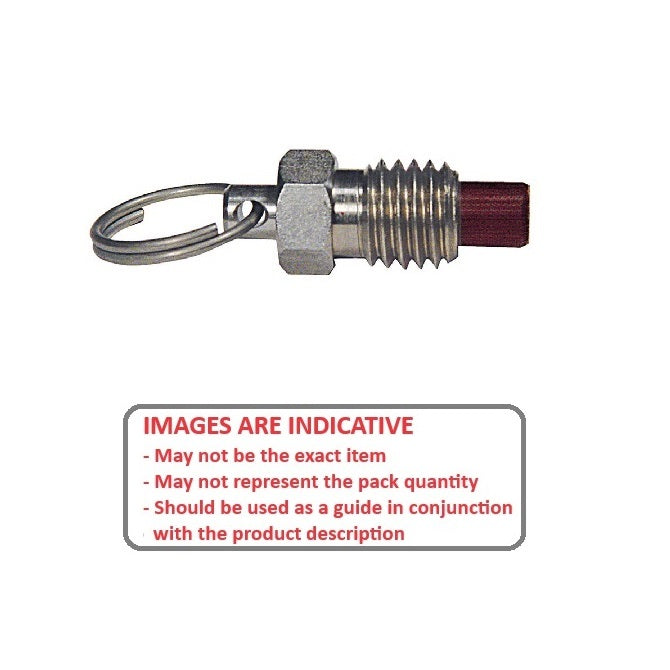 1110673 | PLST-159C-064-RPS-022 (Each) --- Spring Plungers - 5/8-11 UNC - 15.88mm - 6.4 mm - 5.6 N Ring Handle - Stainless Steel Body with Phenolic Plunger