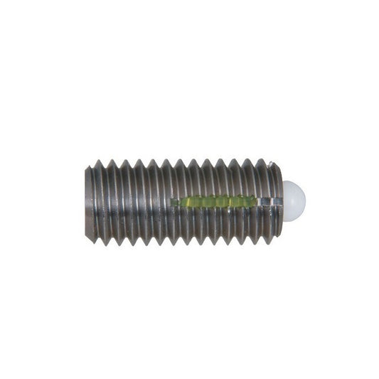 Spring Plungers - 1/4-28 UNF - 6.35mm - 20.1 mm - 6 N No Handle - Stainless Steel Body with Plastic