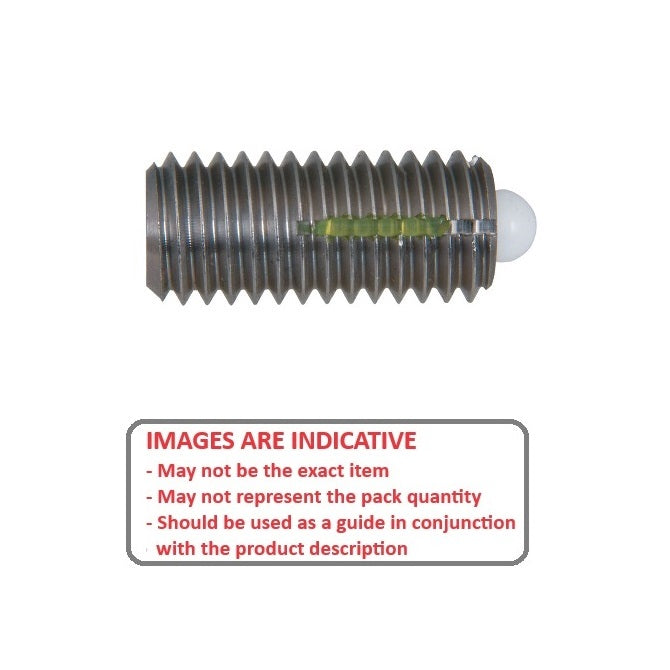 1077022 | PLST-079C-254-AC-020 (PK-250) --- Spring Plungers - 5/16-18 UNC - 7.94mm - 25.4 mm - 6.7 N No Handle - Steel Body with Acetal Nose Plunger
