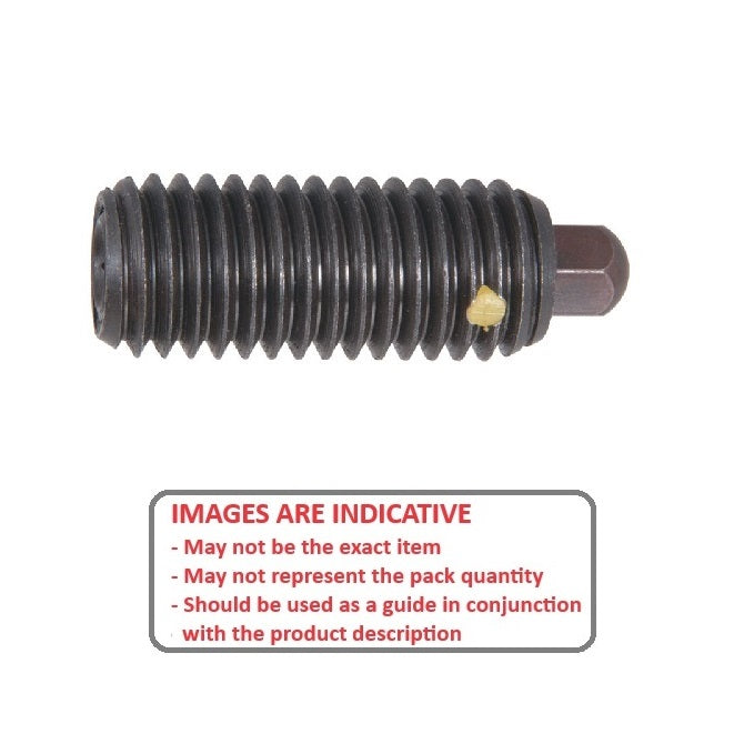 1072322 | PLST-064C-254-C-HX-LK-058 (Each) --- Spring Plungers - 1/4-20 UNC - 6.35mm - 25.4 mm - 13.4 N No Handle - Steel Body with Acetal Plunger