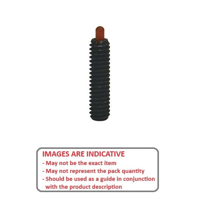 1102522 | PLST-127C-279-PC-027 (PK-5) --- Spring Plungers - 1/2-13 UNC - 12.7mm - 27.9 mm - 5 N No Handle - Steel Body with Plastic Plunger