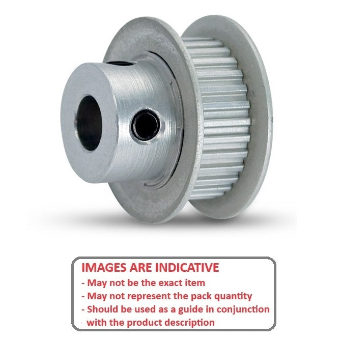 1141482 | P-MXL-030-095FF-AL-G-060 (Each) --- Inch Timing Pulleys - 30 tooth - 9.5x6 mm 2.032mm Pitch MXL - Aluminium Pulley
