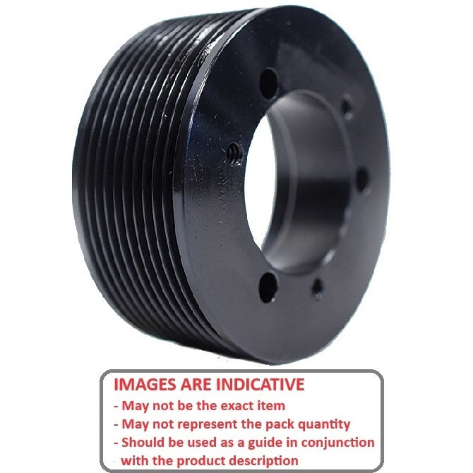 1169413 | PPV-J-100-QJA (Each) --- Poly V Pulleys - 59.94 mm - 6 - 60.71 J Section - Steel - Black Oxide Pulley