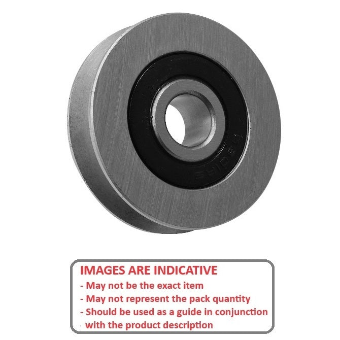 1035474 | PUI012-0127-032-ZB-RS (PK-25) --- U Groove Idler Pulleys - 1.19x12.7x3.175 mm Single Row - Steel Pulley