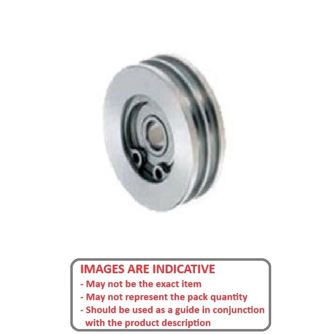 1053029 | PUI008-0300-060-S4S440 (Each) --- U Groove Idler Pulleys - 4x30x6 mm Double Row - Stainless Steel 304 Similar to A2, 18-8 HRB80