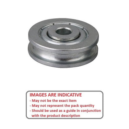 1055794 | PUI048-0318-064-ZB-RS (PK-50) --- U Groove Idler Pulleys - 4.76x31.75x6.35 mm Single Row - Steel Pulley
