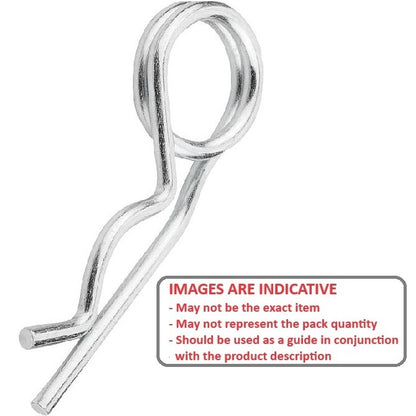 1053501 | RCL-040-094-ZD (Each) --- Double Coil R Clips - 4x94 mm - Zinc Plated Clip